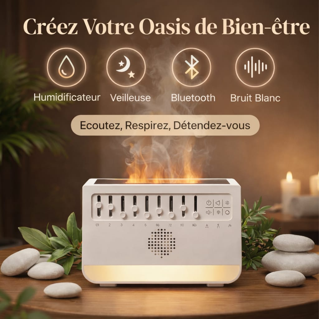 Diffuseur d’huiles essentielles 5-en-1 avec Bluetooth RELAXTEK®
