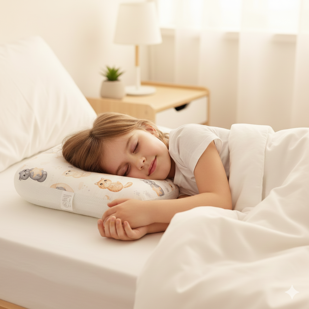 Oreiller Ergonomique de Croissance RELAXTEK® : Respirant & Anti-Tête Plate, Soutien du Cou de 1 à 12 ans