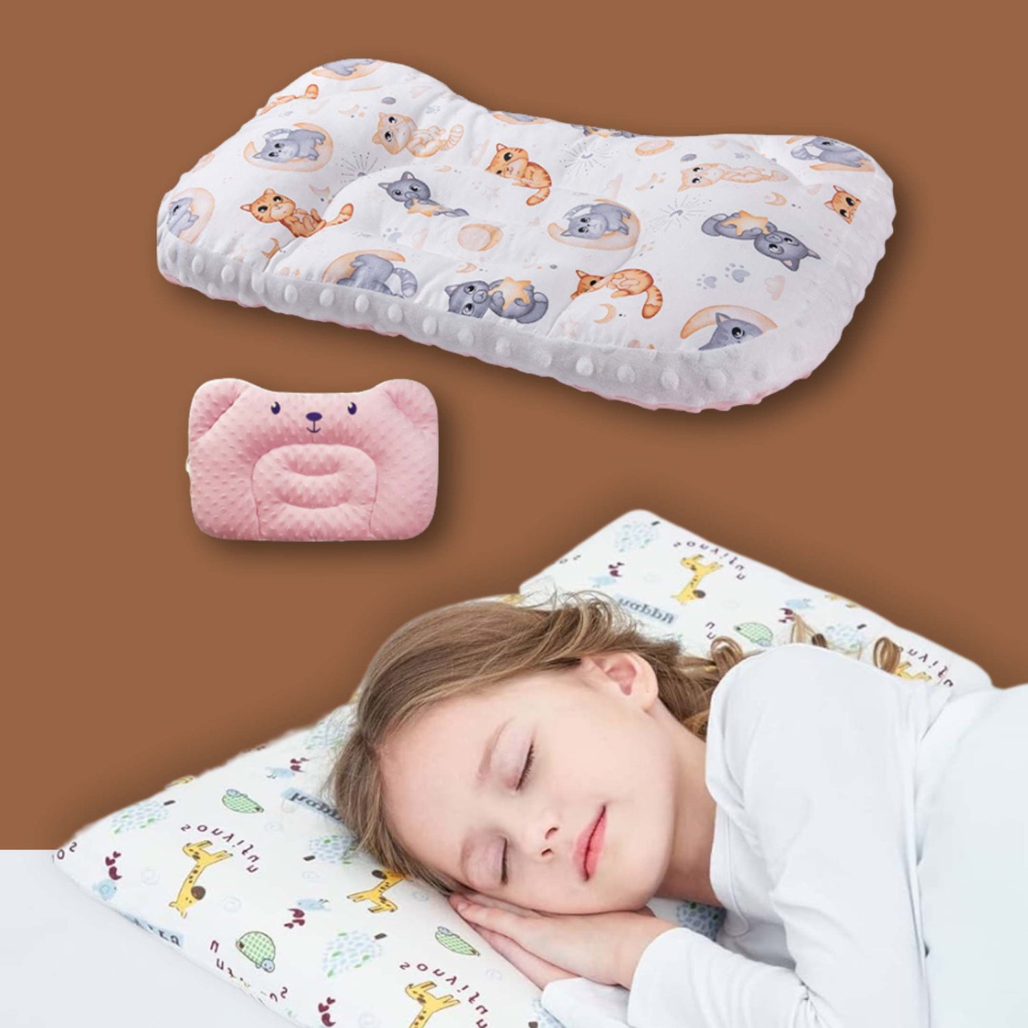 Oreiller Ergonomique de Croissance RELAXTEK® : Respirant & Anti-Tête Plate, Soutien du Cou de 1 à 12 ans